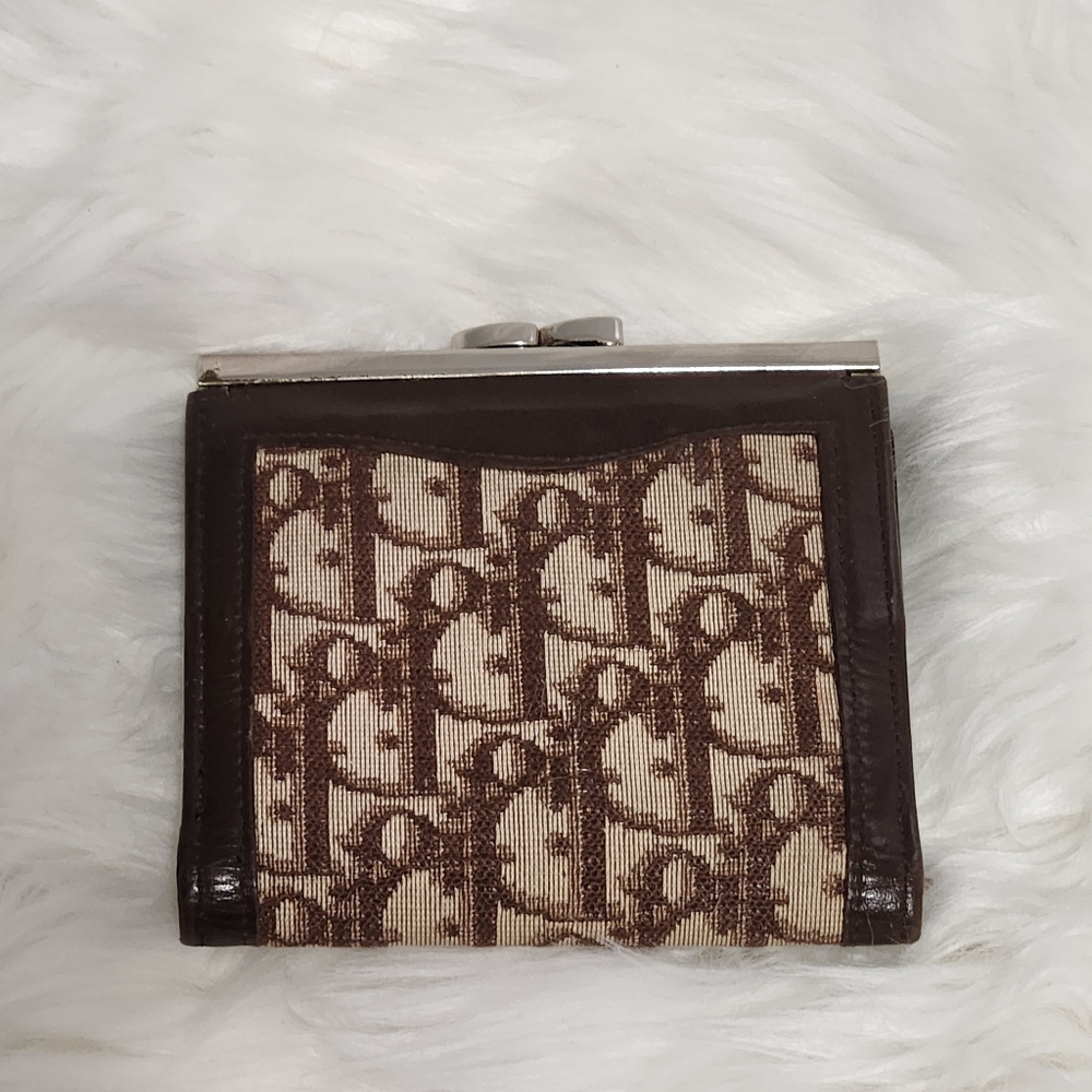 Christian Dior Vintage Trotter Wallet Brown With FLAWS INSIDE - Picture 2 of 15